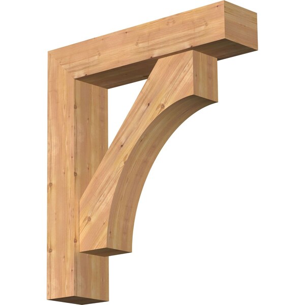 Ekena Millwork Westlake Block Smooth Bracket w/ Offset Brace, Western Red Cedar, 7 1/2"W x 34"D x 38"H BKT0806X34X38WTL05SWR - main